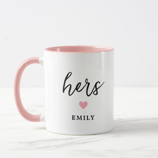 Mug Son avec deux noms Valentine Anniversaire (Gauche)