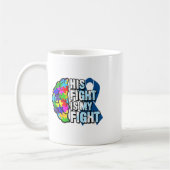 Mug Son Combat Est Ma Sensibilisation sur l'autisme De (Gauche)