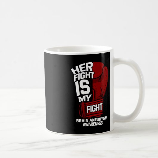 Mug Son combat est mon combat Cerveau Aneurysme de Com (Droite)