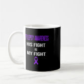 Mug Son combat est Mon combat Epilepsie Conscience Pur (Gauche)
