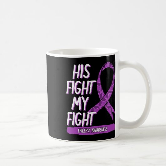 Mug Son Combat Est Mon Combat Epilepsie Seizure Purple (Droite)