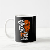 Mug Son combat est mon combat Leucémie Sensibilisation (Gauche)