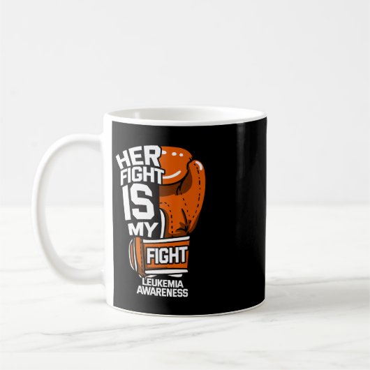 Mug Son combat est mon combat Leucémie Sensibilisation (Gauche)