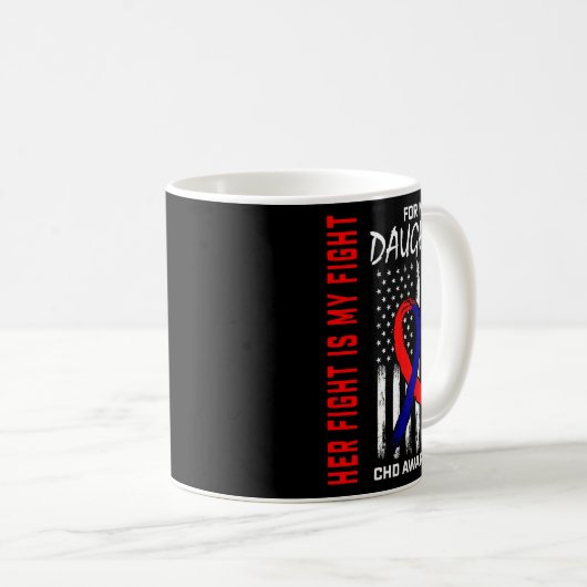 Mug Son Combat Fille Tcd Sensibilisation Drapeau Améri (Devant droit)