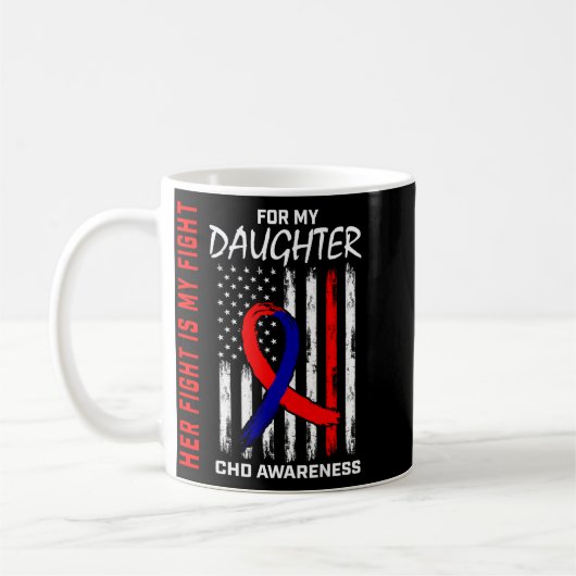 Mug Son Combat Fille Tcd Sensibilisation Drapeau Améri (Gauche)