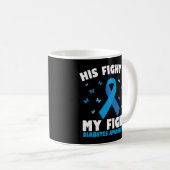Mug Son combat Mon combat contre le ruban T1D Sensibil (Devant droit)