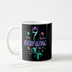 Mug Son Mermazing 7th Birthday Mermaid Girl Thème 7