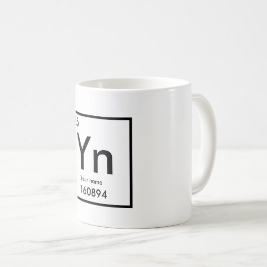 Mug Son nom en tant qu'élément chimique (Devant droit)