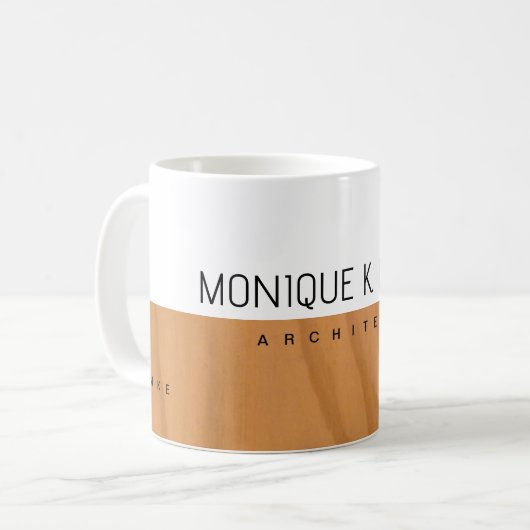 Mug son professionnel (architecte) mi-bois mi-blanc (Devant gauche)