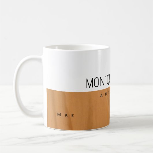 Mug son professionnel (architecte) mi-bois mi-blanc (Gauche)