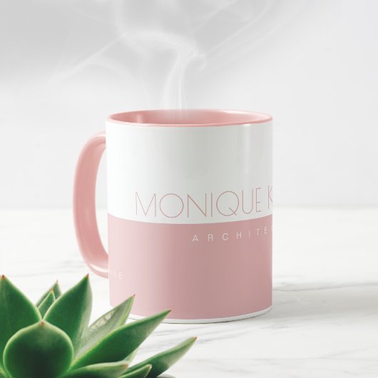 Mug Son Professionnel (architecte) mi-rose mi-blanc