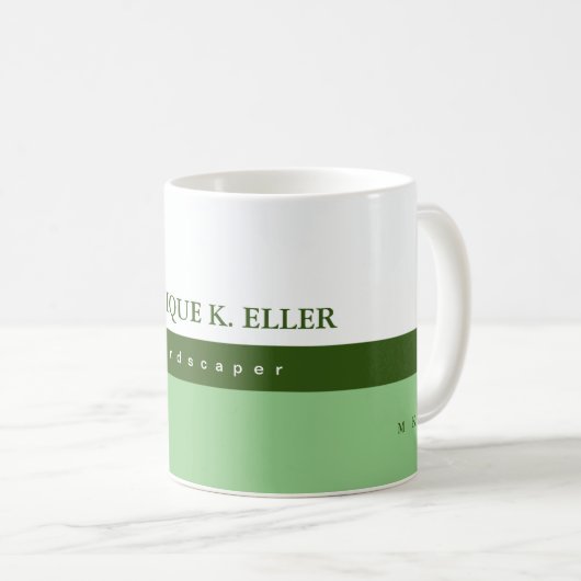 Mug son professionnel demi-blanc mi-vert (Devant droit)