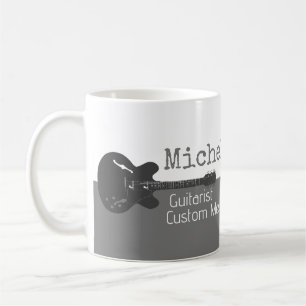 Mug son professionnel (guitariste) mi-gris mi-blanc