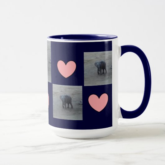 Mug Sonnerie de coeurs d'éléphant de bébé Tasse-F-par (Droite)