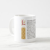 Mug Sonnet 116 de Shakespeare (CXVI) sur le parchemin (Devant gauche)