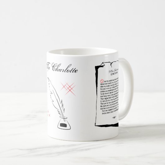 Mug Sonnet 72 de Shakespeare (Devant droit)