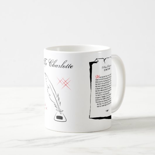 Mug Sonnét de Shakespeare 46 (Devant droit)
