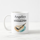 Mug SONOGRAPHER Personalize Name Ultrasound Probe Gift (Gauche)