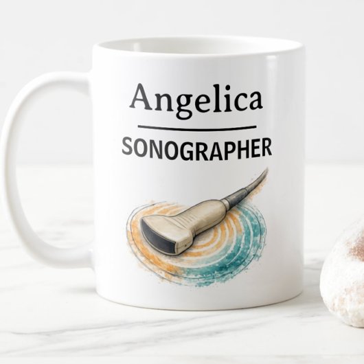 Mug SONOGRAPHER Personalize Name Ultrasound Probe Gift