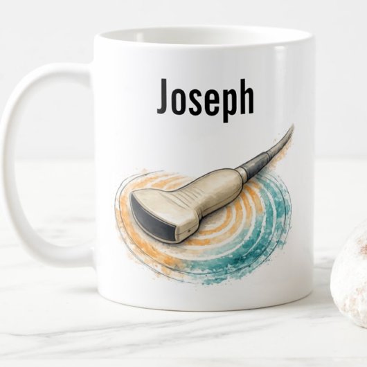 Mug Sonography Probe Sound Waves Custom Text