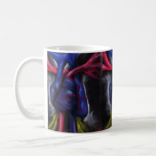 Mug Sons D'Un Coeur Bleu Anatomique Science Art (Gauche)
