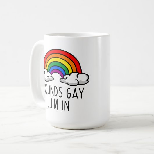 Mug SONS GAY I'M IN - Joli arc en ciel (Devant gauche)