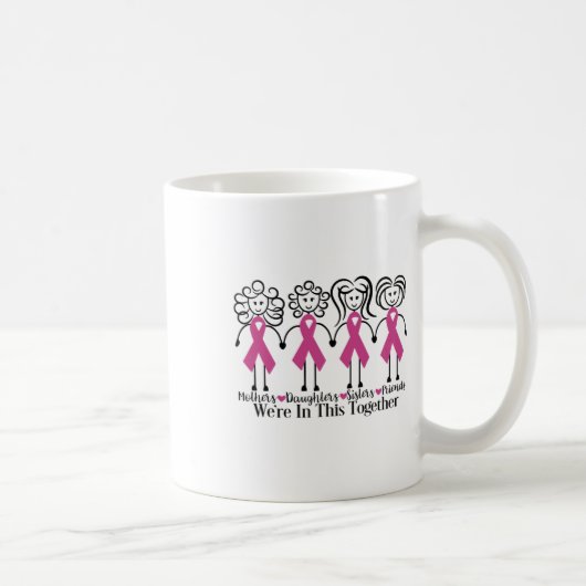 Mug Sont Dans Ensemble Famille Amis Cancer du Sein Con (Droite)