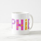 Mug Sophie décorative fleurs étoile rose violet graphi (Devant droit)
