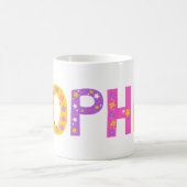 Mug Sophie décorative fleurs étoile rose violet graphi (Centre)