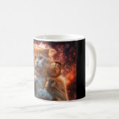 Mug Sorcier Chat Avec Bâton Magique Parmi Les Flammes (Devant droit)