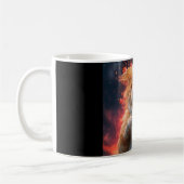 Mug Sorcier Chat Avec Bâton Magique Parmi Les Flammes (Gauche)