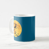 Mug Sorcier Chien Teckel Halloween Lune Balai Frère (Devant gauche)