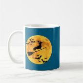 Mug Sorcier Chien Teckel Halloween Lune Balai Frère (Gauche)