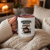 Mug Sorcière Antisociale Alimentée par le Café, Hallow