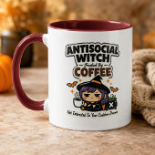 Mug Sorcière Antisociale Alimentée par le Café, Hallow