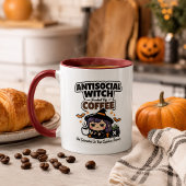 Mug Sorcière Antisociale Alimentée par le Café, Hallow