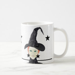 Mug Sorcière aux Cheveux Rouges, Yeux Verts, Étoiles N