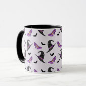 Mug Sorcière Casquette Lilac Talons avec chauves-souri (Devant gauche)