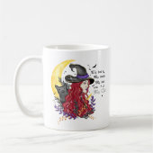 Mug Sorcière, chat noir et lune de croissant (Gauche)