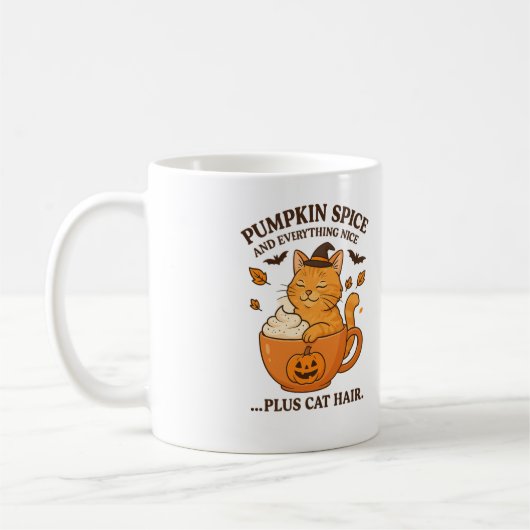 Mug Sorcière de chat gingembre - Joli design d'Hallowe (Gauche)