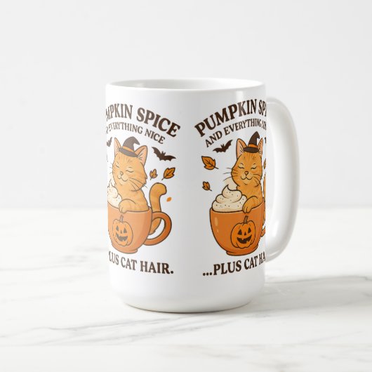 Mug Sorcière de chat gingembre - Joli design d'Hallowe (Devant droit)