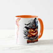 Mug Sorcière de citrouille effrayante Jack-O'-Lantern (Devant droit)