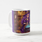 Mug Sorcière de dessin animé faisant une potion d'amou (Devant gauche)