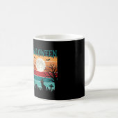 Mug Sorcière de Halloween Chat Toile d'araignée Lune C (Devant droit)