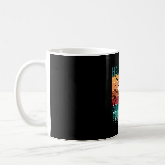 Mug Sorcière de Halloween Chat Toile d'araignée Lune C (Gauche)