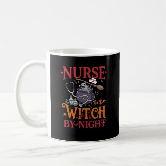 Mug Sorcière de jour de infirmière Nuit Cauldron d'Hal (Gauche)