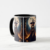 Mug Sorcière de la forêt Steampunk Halloween (Devant gauche)