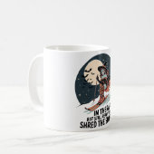 Mug Sorcière de ski rétro Art d'Halloween (Devant gauche)
