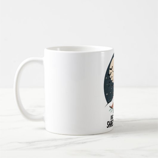 Mug Sorcière de ski rétro Art d'Halloween (Gauche)