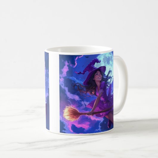 Mug Sorcière d'Halloween enchantée (Devant droit)